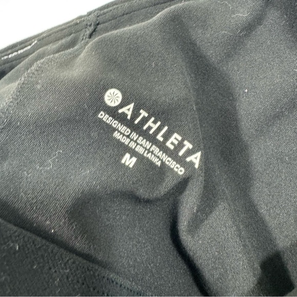 Athleta Conscious Crop Bra Black Long Line No Padding - Picture 3 of 5